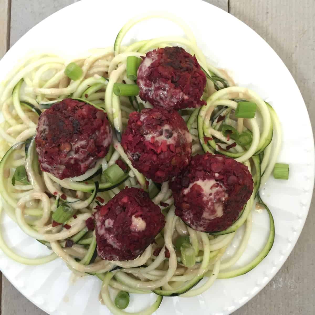 Beet, Lentil, & Ginger Meatballs
