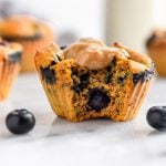 Sweet Potato Blueberry Protein Muffins Pinterest image