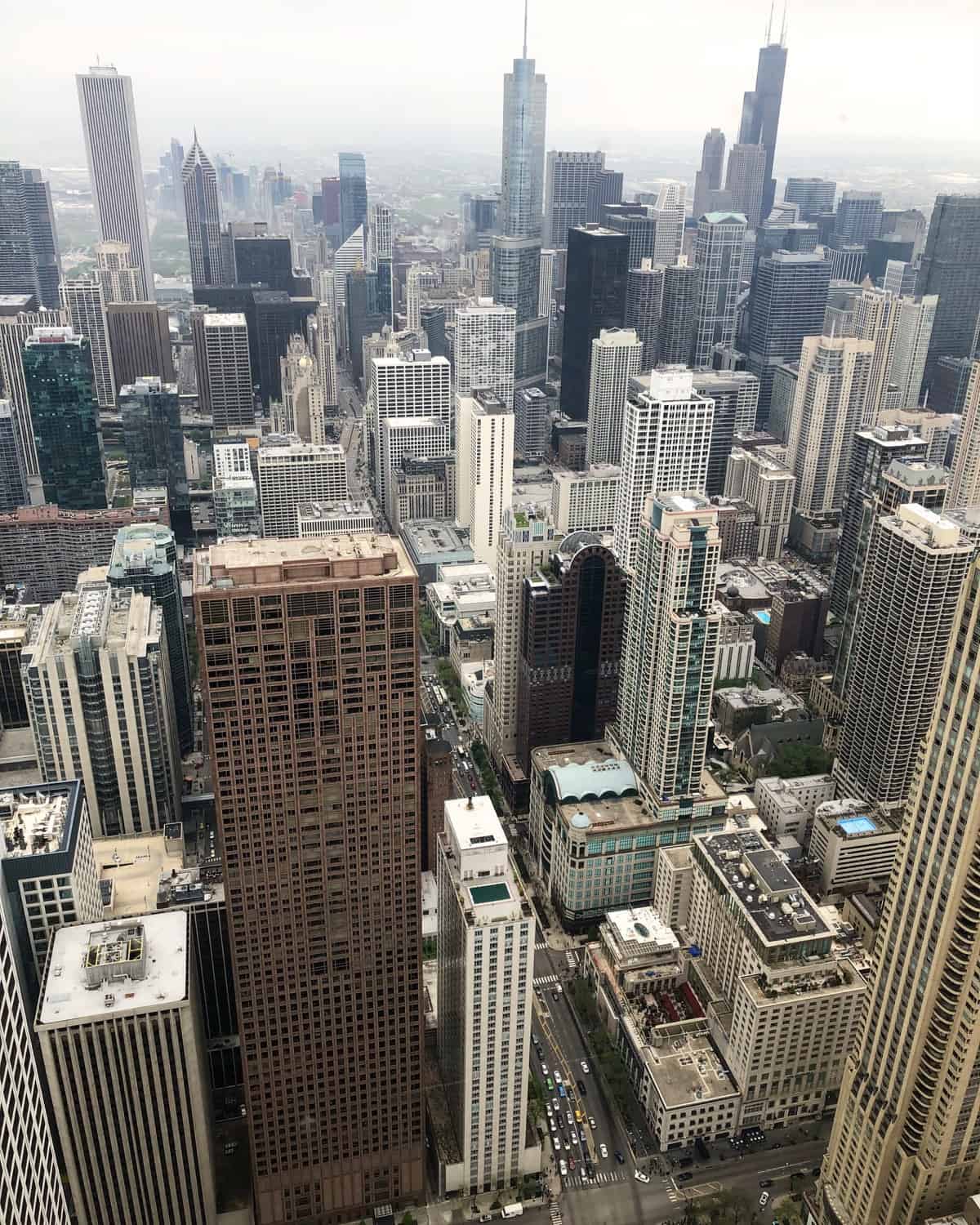 View from the Women's bathroom at the John Hancock Center in Chicago, IL