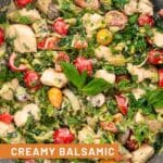 Creamy Balsamic Chicken and Veggies Skillet in one pan
